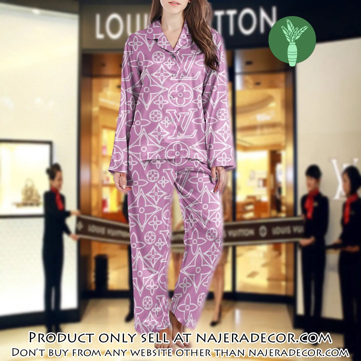 Lv monogram long satin pajama set pjs1029 njr3807612